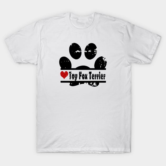 Toy Fox Terrier dog paw print T-Shirt by artsytee